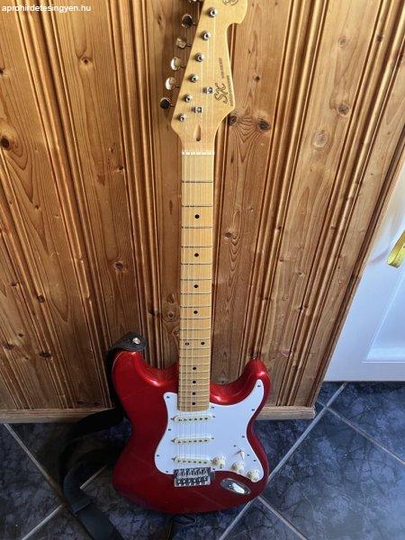 Elektromos SX gitár, nagyon szép piros színben eladó