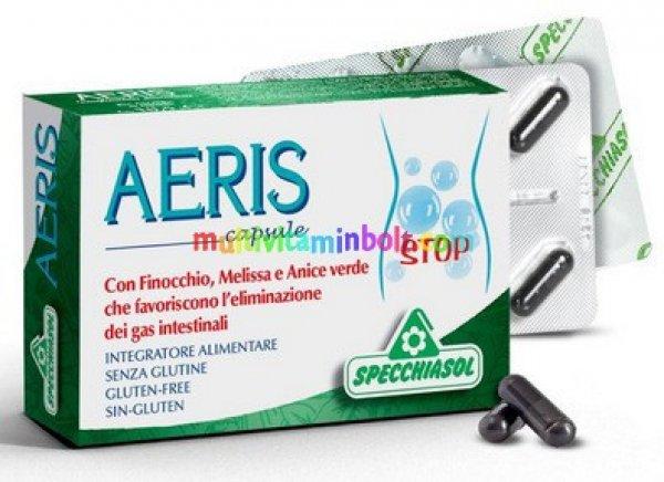 AERIS 30 db kapszula, növényi szén, gyógynövények, illóolajok és
mangán, 8 összetevő - Specchiasol