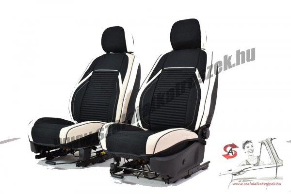 Volkswagen Jetta Flora Bőr/Szövet Méretezett Üléshuzat -Fehér/Fekete- 2
Első Ülésre
