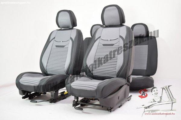 Mazda 2 Juno Bőr/Szövet Méretezett Üléshuzat -Szürke- Komplett Garnitúra
