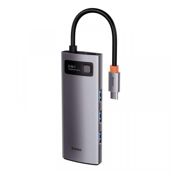 Baseus 5in1 Multifunkcionális USB-C HUB - 3x USB 3.0 + HDMI + USB-C PD Metal
Gleam
