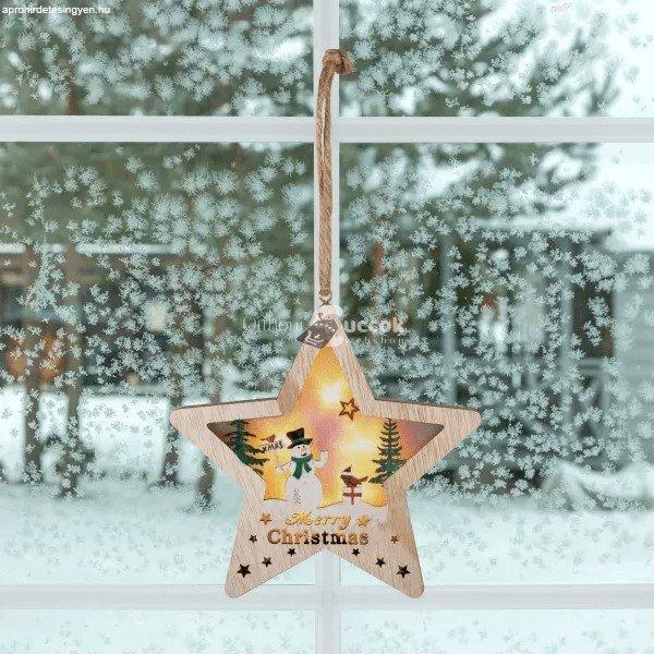 Karácsonyi csillag, fa ablak-, ajtódísz - - Hóember minta