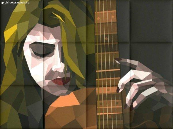 Absztrakt-8 KERMA-103 zene lány hangszer nyomtatott műbőr falikép