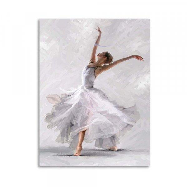 Vászon falikép, táncos, 60x80 cm, fehér - BALLERINE - Butopêa