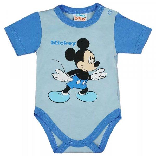 Rövid ujjú baba body Mickey egér mintával (56) - kék