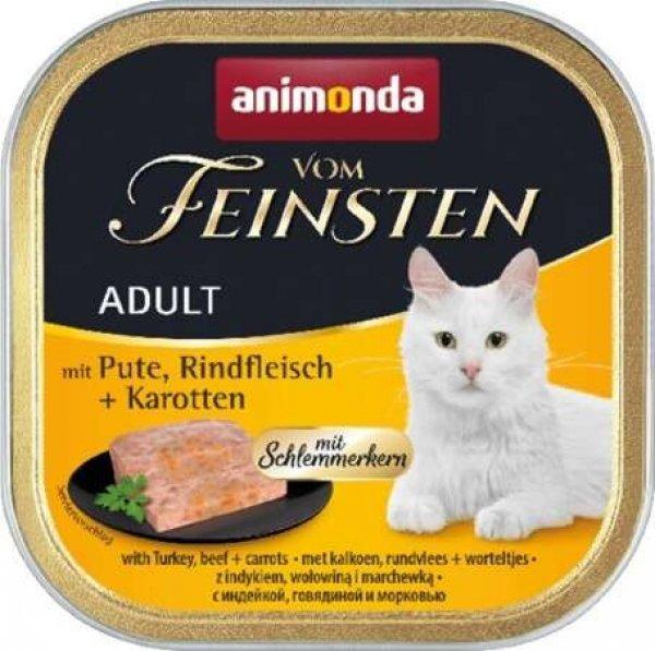 Animonda Vom Feinsten Gourmet pulykás, marhás és sárgarépás alutálkás
macskaeledel (64 x 100 g) 3,2 kg