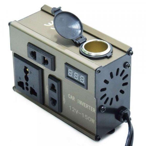 12-220V autós inverter, feszültségátalakító digitális kijelzővel –
150W (BBV)