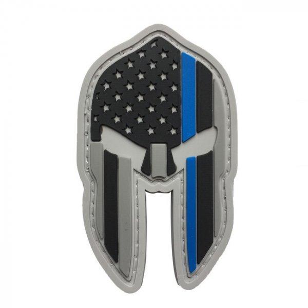 WARAGOD Tapasz 3D US Spartan Helmet blue line 7x4.2cm