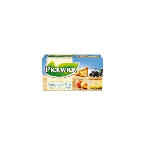 Fekete tea 20x1,5 g Pickwick Variációk II narancs, Fekete ribizli,
őszibarack, citrom