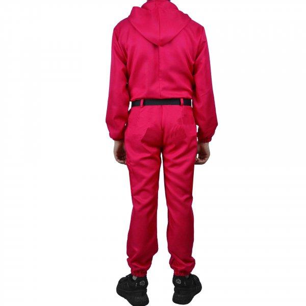 IdeallStore® gyerek jelmez, Squid Game, Triangle modell, 7-9 éves, piros,
övvel