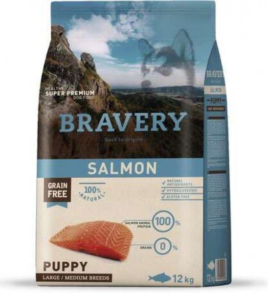 Bravery Dog Puppy Medium/Large Grain Free Salmon (2 x 12 kg) 24 kg
