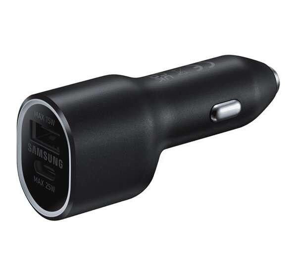 SAMSUNG autós töltő USB+Type-C aljzat (40W, gyorstöltő) FEKETE