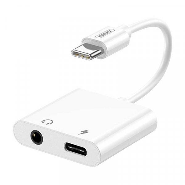 Remax USB-C – USB-C, AUX 3,5 mm-es adapter, RL-LA11 (fehér)