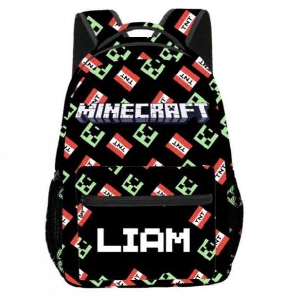 Minecraft vidám gyermek hátizsák, nyomtatott mintás, 40 x 30 x 18 cm, fekete
színes