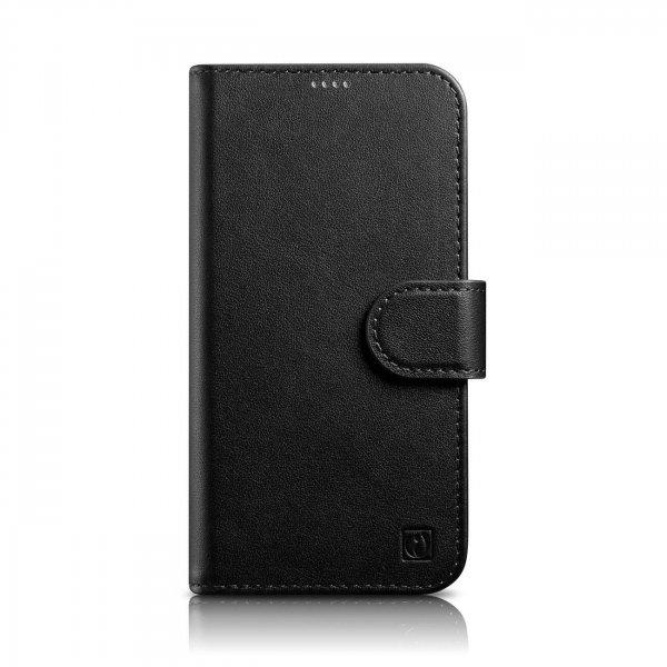 iCarer tárca tok 2in1 iPhone 14 Pro bőr Flip Cover Anti-RFID fekete
(WMI14220726-BK)