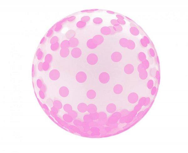 Pink Dots Aqua gömb fólia lufi 46 cm
