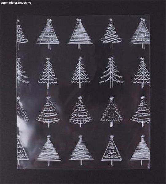 Celofán tasak, BOPP, 100x150 mm, karácsonyi mintás