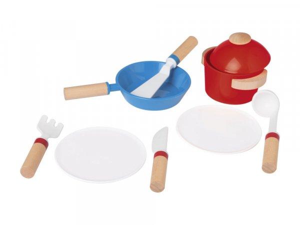 PlaytTive Cookware Set, 11 részes játék műanyag konyhai készlet, edény és
evőeszköz szett