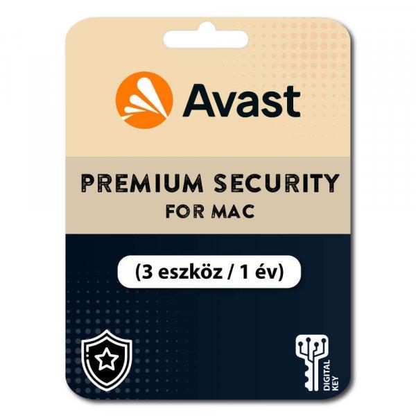 Avast Premium Security for MAC (3 eszköz / 1 év) (Elektronikus licenc) 