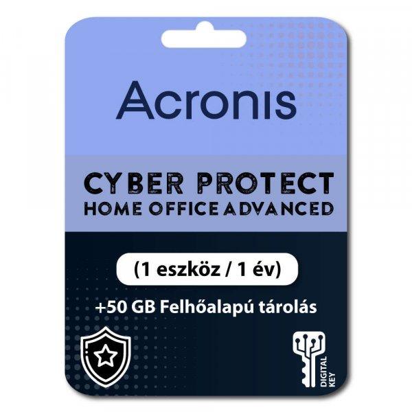Acronis Cyber Protect Home Office Advanced (1 eszköz / 1 év) + 50 GB
Felhőalapú tárolás (Elektronikus licenc) 