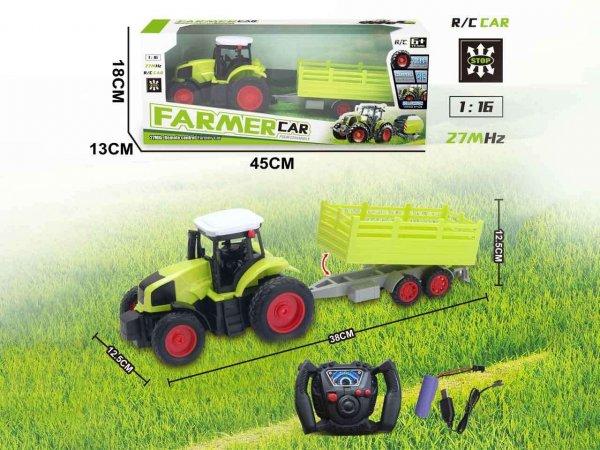 Madej 006384 Távirányítós Traktor pótkocsival (1:16) - Zöld