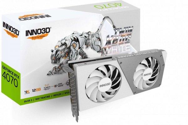 Inno3D GeForce RTX 4070 12GB DDR6X Twin X2 OC Fehér N40702-126XX-185252W