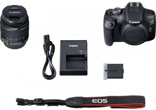 Canon EOS 2000D BK 18-55 IS II EU26 SLR fényképezőgép készlet 24,1 MP CMOS
6000 x 4000 pixel Fekete