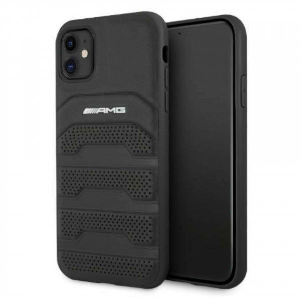 AMG AMHCN61GSEBK iPhone 11 6.1 hüvelykes fekete/fekete keménytok, bőr
dombornyomott vonalak
