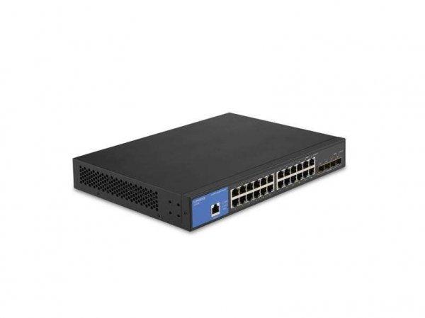 Linksys LGS328C 24x GbE LAN 4x SFP+ port L3 menedzselhető switch