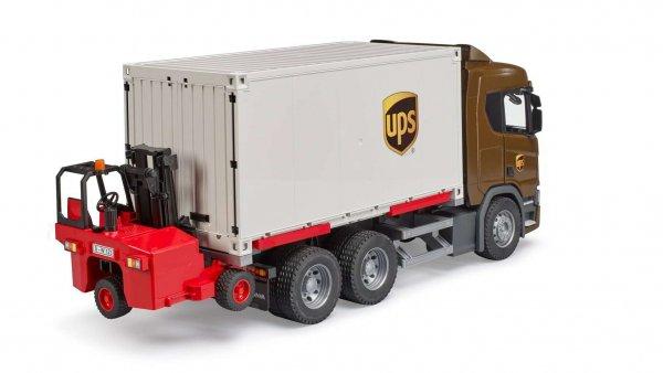 Bruder Logisztikai Scania UPS kamion targoncával - Barna