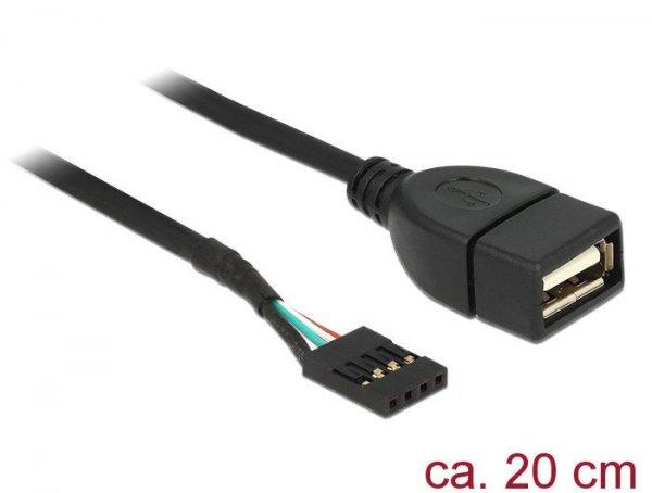 DeLock USB Pin header female > USB 2.0 type-A female Cable 20cm Black