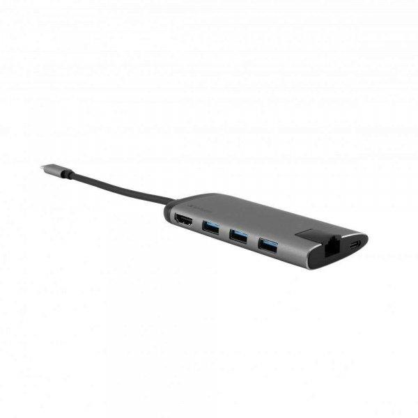 Verbatim 4 portos USB Hub + HDMI, Ethernet és SD slot szürke (49142)