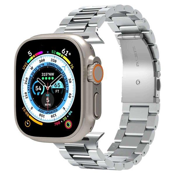 Spigen Metal Fit 316L Apple Watch S1/2/3/4/5/6/7/8/9/SE/SE 2/Ultra Gyári Fém
szíj 42/44/45/49 mm - Ezüst