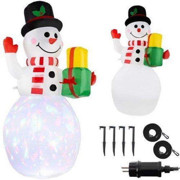 Felfújható karácsonyi hóember dekoráció - forgó LED projektorral, 8
világítási móddal (BB-11428)