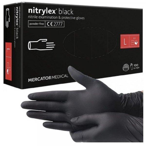 100 darab latex mentes, eldobható Nitril kesztyű - élelmiszeripari és
egészségügyi felhasználásra is alkalmas - L méret, fekete (BB-19466)