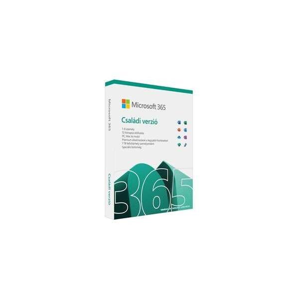 Microsoft 365 családi verzió, 1 év. win/mac fpp box doboz p10 6GQ-01930