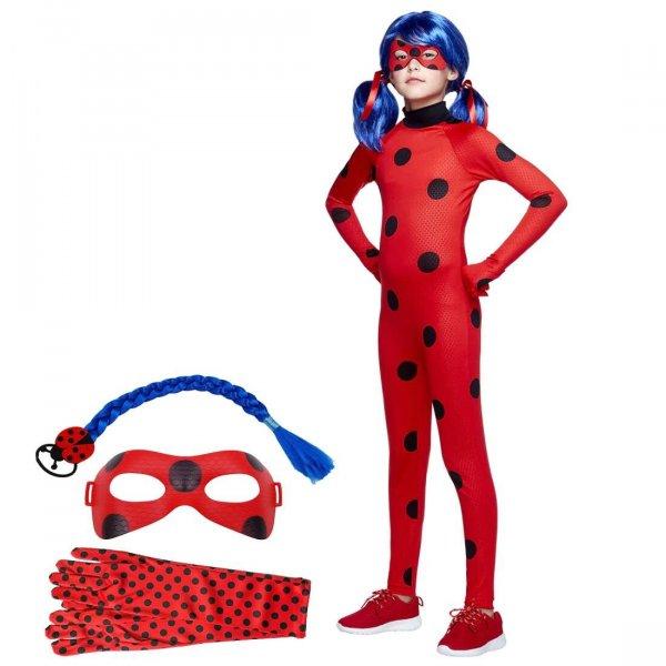 IdeallStore® gyerek jelmez, Miraculous Ladybug, kezeslábas típusú, 3-5
éves, tartozékokkal