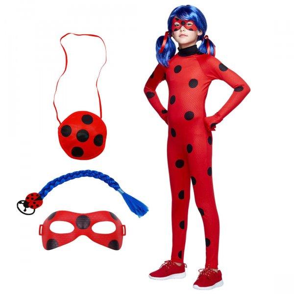 IdeallStore® gyerek jelmez, Miraculous Ladybug, jumpsuit típusú, 3-5 éves,
tartozékokkal