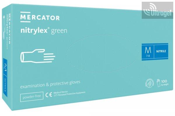 Mercator nitrylex® green - PÚDERMENTES NITRIL vizsgálókesztyű, zöld