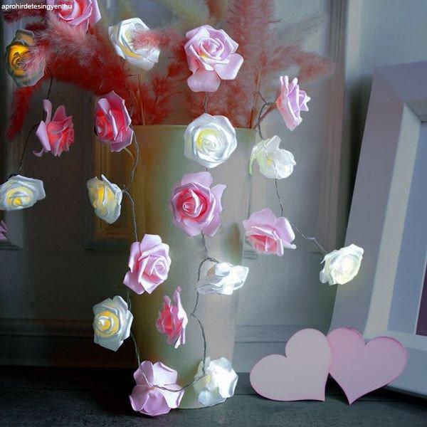 Romantikus LED rózsafüzér 3 m