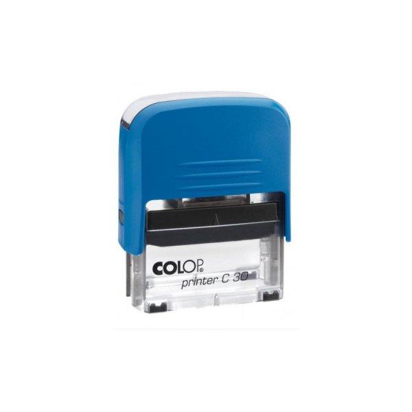 Bélyegző C30 Printer Colop átlátszó kék ház/kék párna