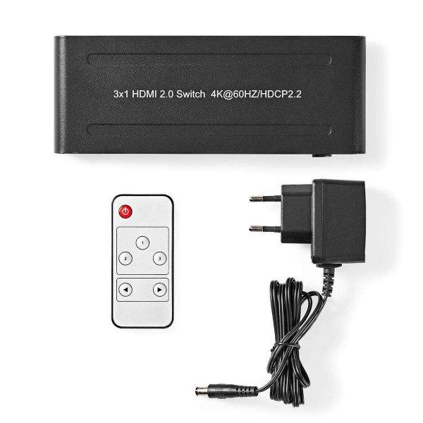 HDMI ™ Switch | 3-Port port(s) | 3x HDMI™ Bemenet | 1x HDMI™ Kimenet |
4K@60Hz | 18 Gbps | Távvezérelt | Fém | Antracit
