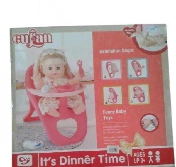 Játék baba etetőszékkel kislányoknak 