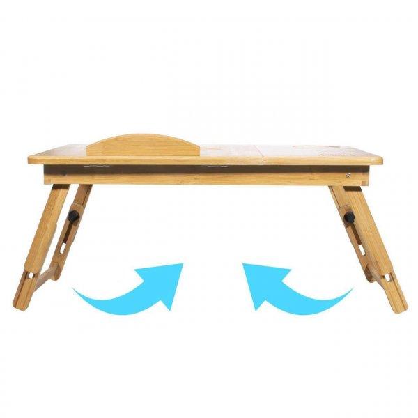 Laptop asztal, Artool, összecsukható, fa, natúr, 67x34.5x51 cm