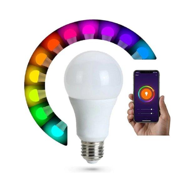 RGBW LED okostelefonról vezérelhető izzó -
színváltó üzemmóddal, 9W (BBV)