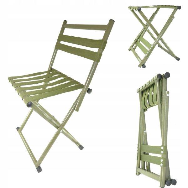 2in1 szék és sámli - háttámlával és
háttámla nélkül használható,
összecsukható kempingszék fém kerettel - horgász
szék 120 kg-ig - khaki (BBL)