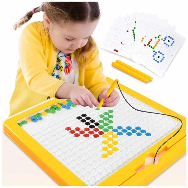 Mágneses pötyi kirakó - készségfejlesztő
játék táblával, sablonokkal és színes
kirakható elemekkel (BBJ)