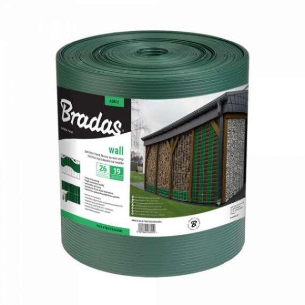 Bradas Kerítéstakaró szalag zöld SOLID 19 cm x 26 m, 1200 g / m2