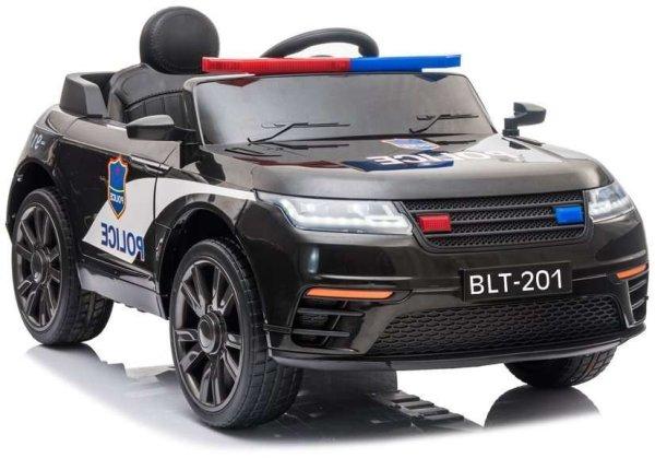 BLT-201 12V Elektromos kisaitó- rendőrautó fekete 2.4GHz szülői
távirányítóval, nyitható ajtóval, EVA kerekekkel  7632