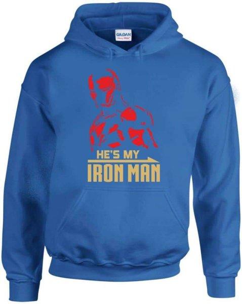 He's my iron man pulóver - egyedi mintás, 4 színben, 5 méretben